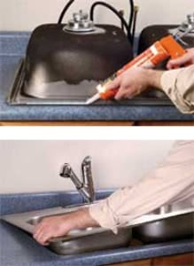 Процесс установки врезной мойки из нержавеющей стали